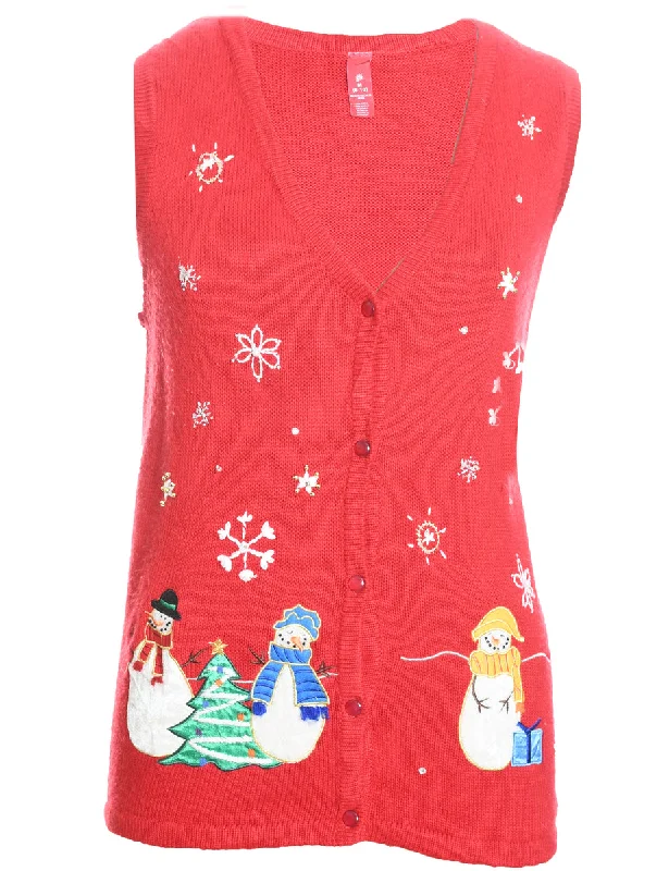 urban street coatSnowman Christmas Sweater Vest - M