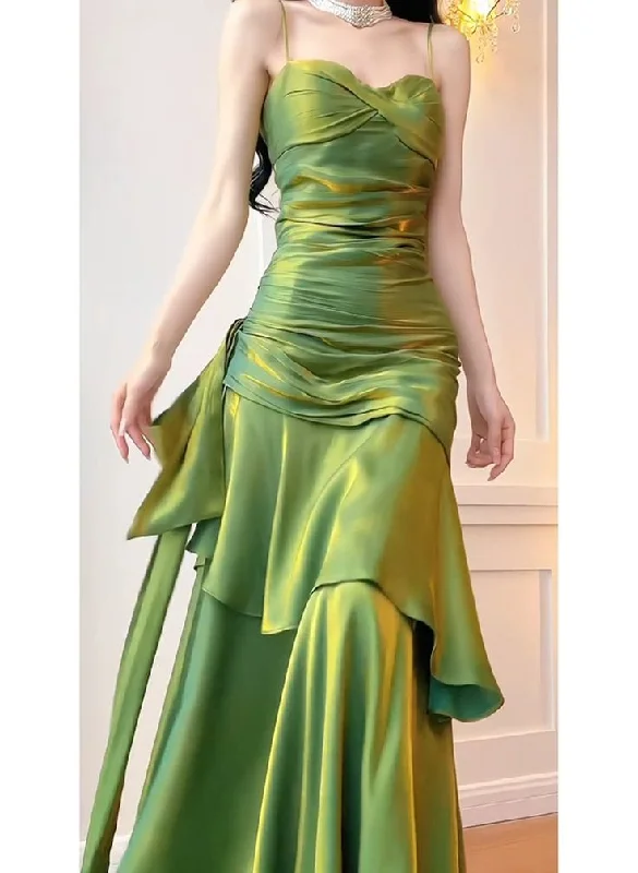 casual knit dressGreen Sweetheart Spaghetti Straps Long Prom Dress Evening Dress, DP2931