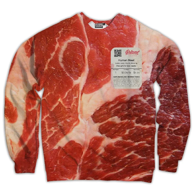 fashion gym hoodieHuman Meat Unisex Sweatshirt