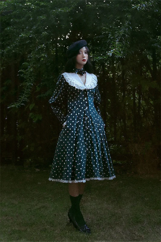 form-fitting dressBeleganty ~ Retro Elegant Polka Dots Lolita Dress