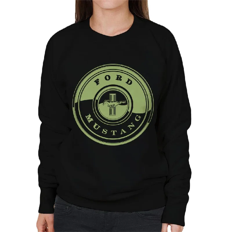 pullover workout hoodieFord Mustang Galloping Horse In Wheel Logo Women's Sweatshirt