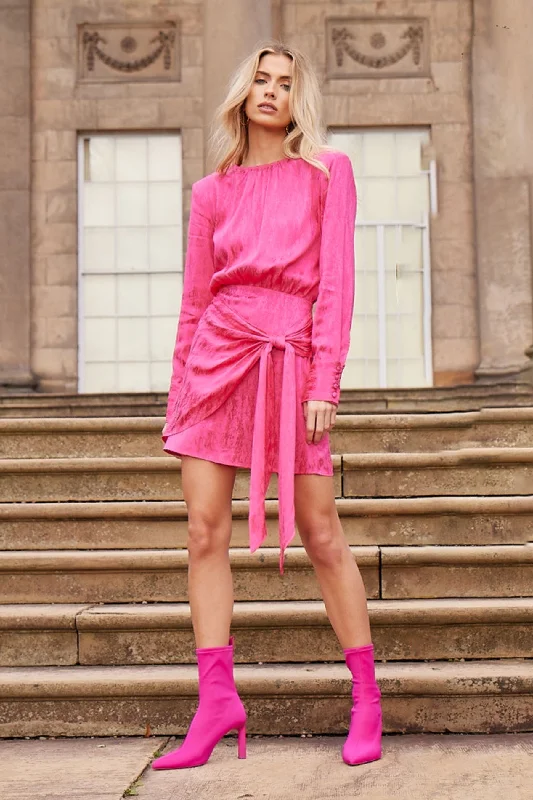 structured dressAnother Sunday Pink Drape Dress