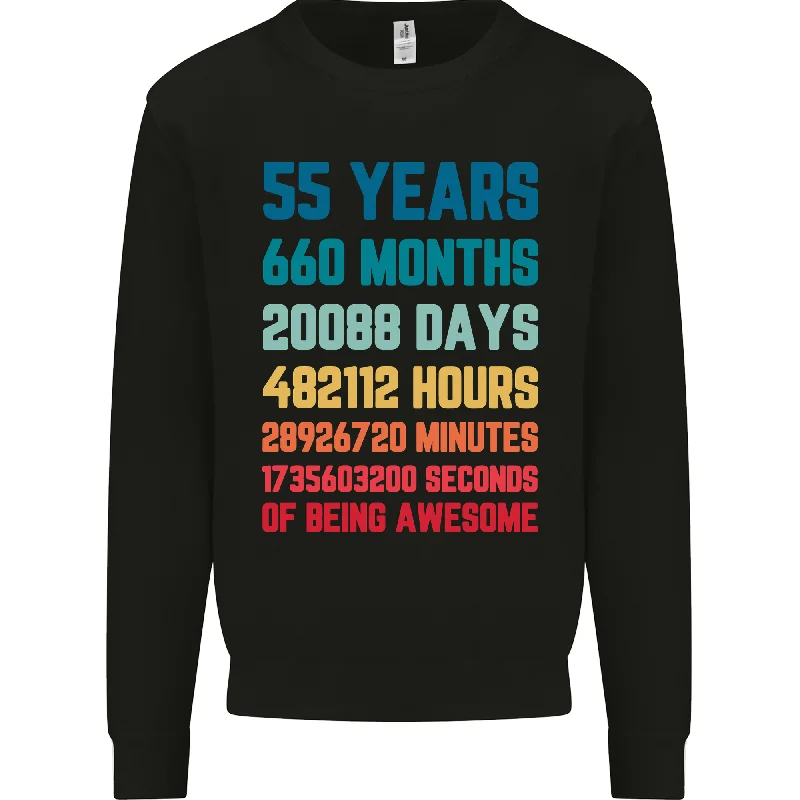 smooth fit athletic sweatshirt55th Year Celebration: 55 Vintage Men's Birthday Sweatshirt Jumper