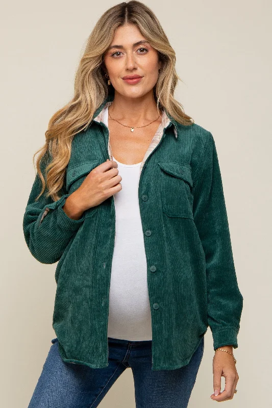 puffer jacketForest Green Reversible Maternity Shirt Jacket