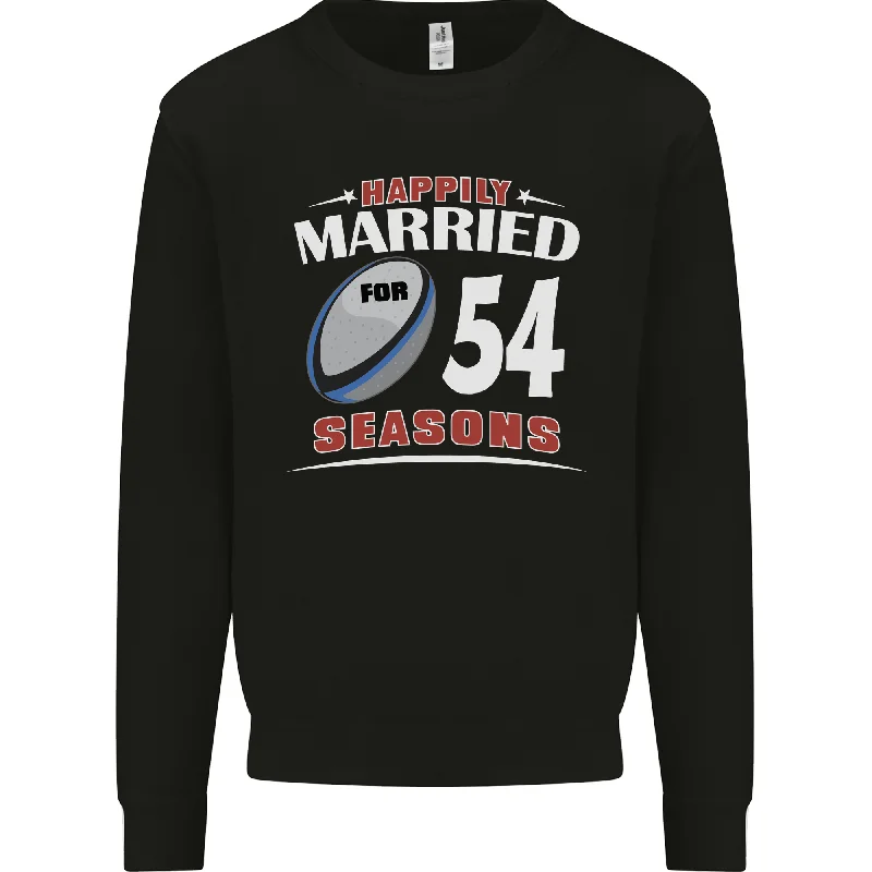 sleek sports hoodie54 Year Wedding Anniversary 54th Rugby Mens Sweatshirt Jumper