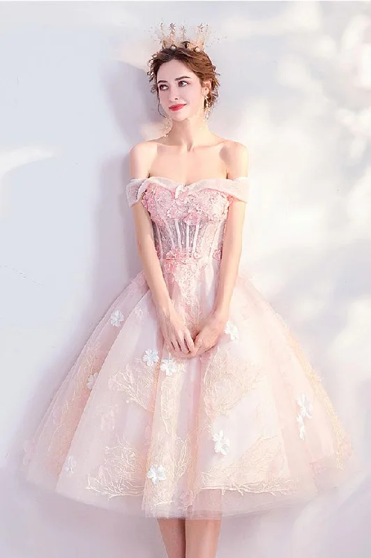 winter dressPink sweetheart tulle lace short prom dress pink cocktail dress,DS2128