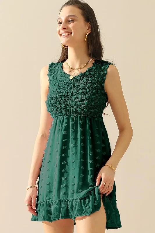 casual day dressV NECK JACQUARD WEAVE SLEEVELESS DRESS