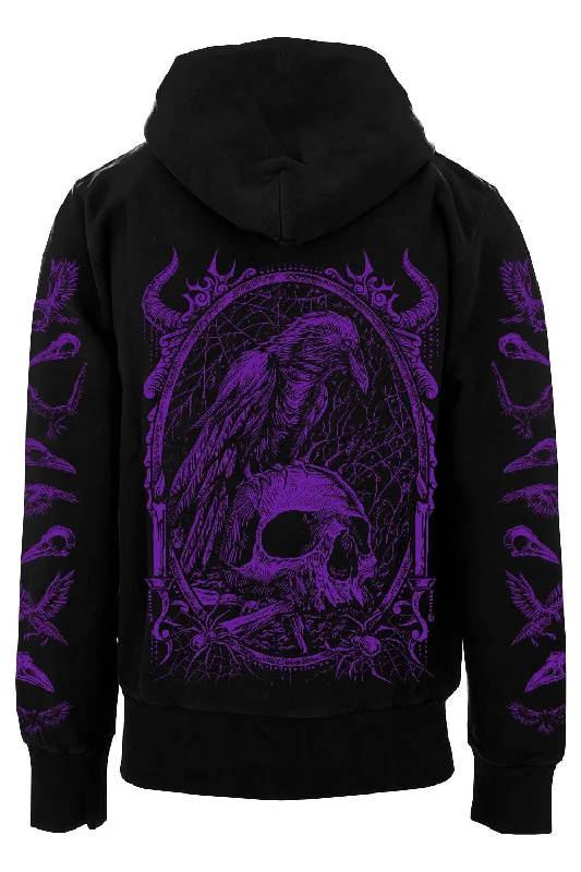 chic coatDeath Raven Hoodie w/ Crow Sleeves [PURPLE]