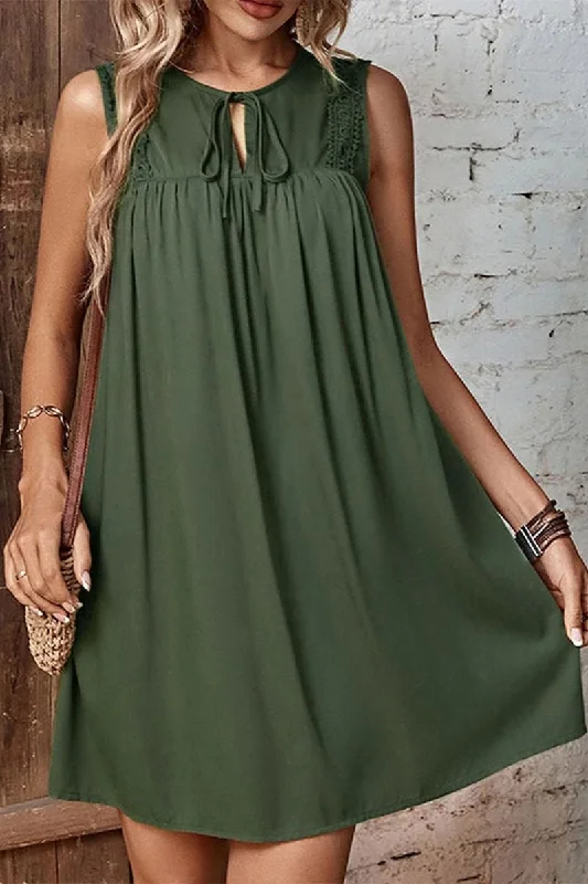 boho dressLACED NECK VISCOSE COMFORTBLE DRESS