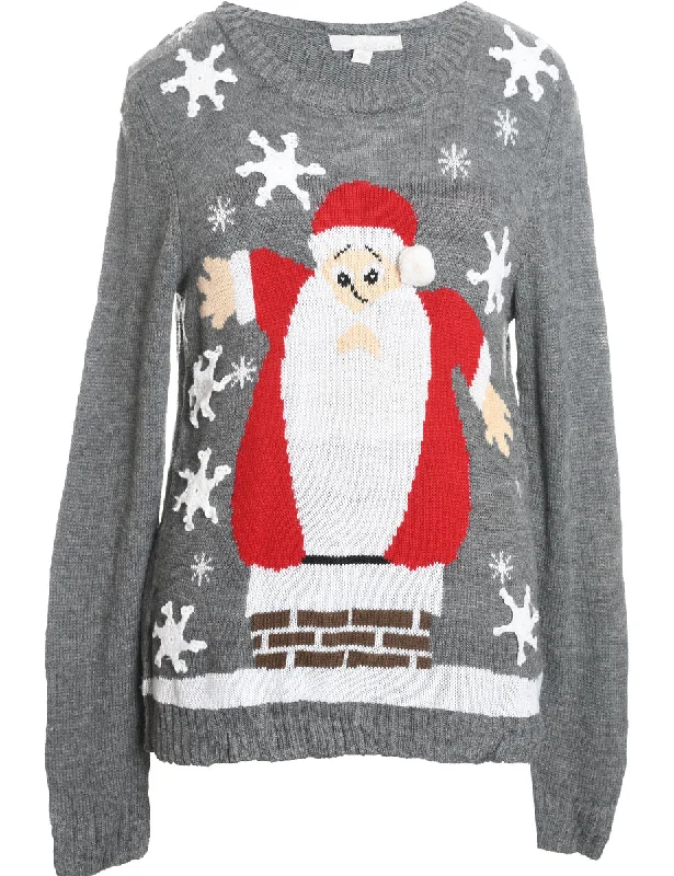 high-quality coatSanta Claus Christmas Jumper - L