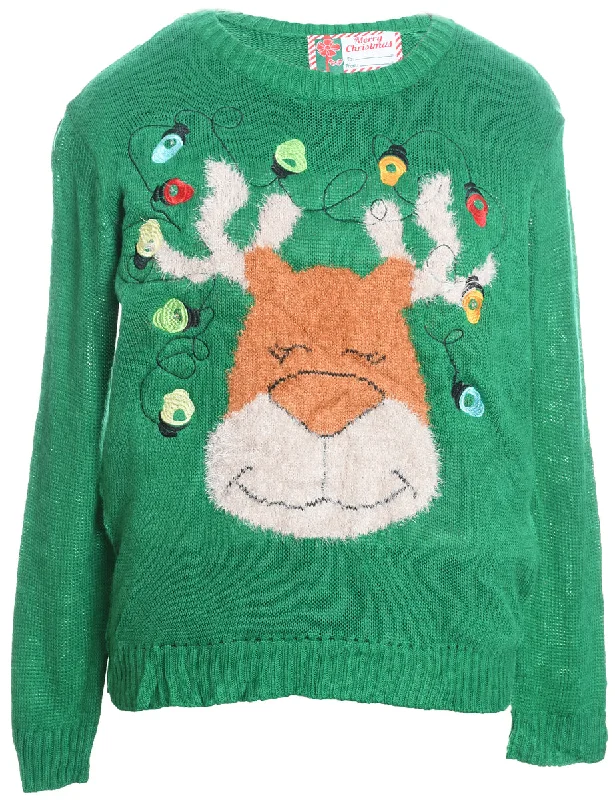 classic bomber jacketGreen Knit Christmas Jumper - S