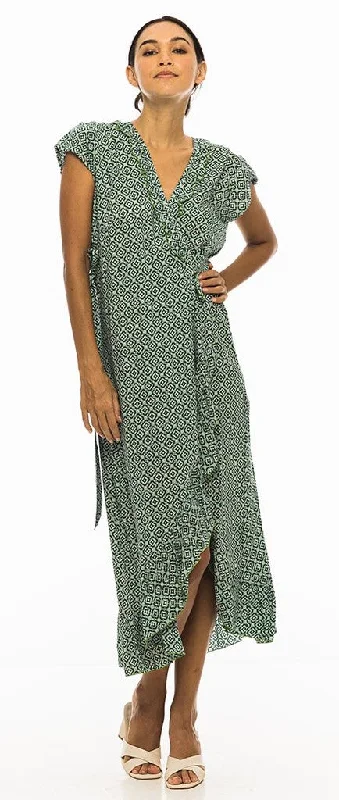 layered dressPM Long Croisee Wrap Vert Clair Dress