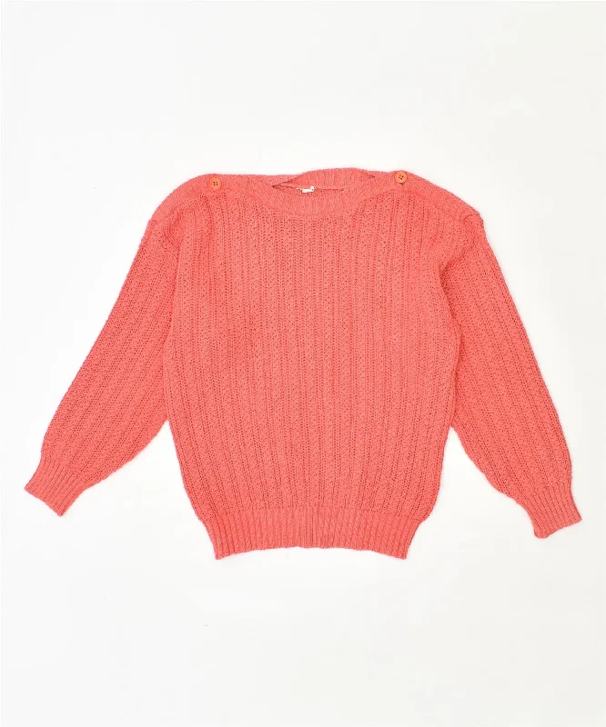 warm pullover hoodieVINTAGE Womens Crew Neck Jumper Sweater IT 42 Medium Pink Acrylic