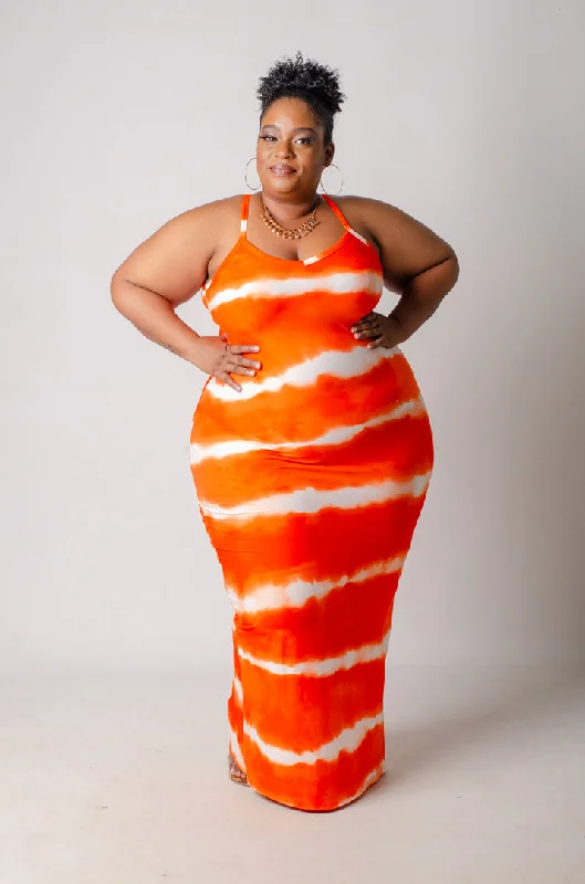 wrap-around dressDip in Maxi Dress - Orange