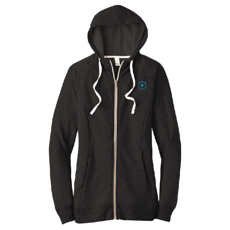 zip-up gym hoodieWomen's District Tri-French Full Zip Hoodie