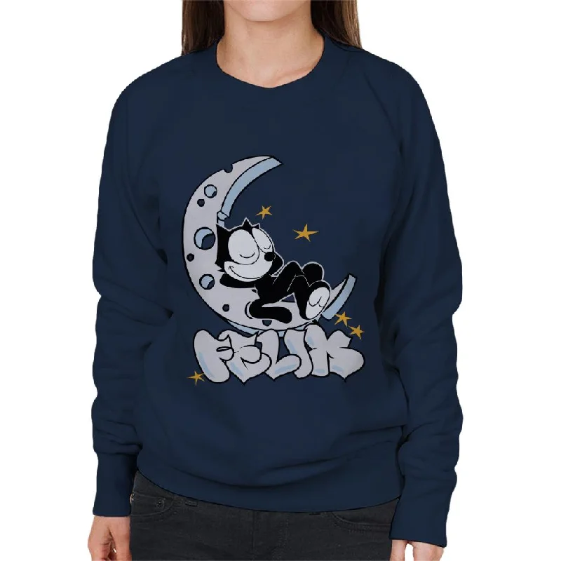 oversized gym sweatshirtFelix The Cat Sleeping On The Moon Women's Sweatshirt