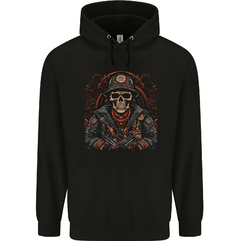 fashion hoodieA Biker Skull Motorbike Motorcycle Chopper Mens 80% Cotton Hoodie