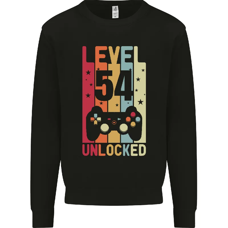 urban workout sweatshirt54th Birthday Level Up 54 Year Old Gaming Men's Jumper Sweatshirt