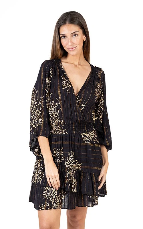 elegant shift dressSue Blk/Gold Short Dress