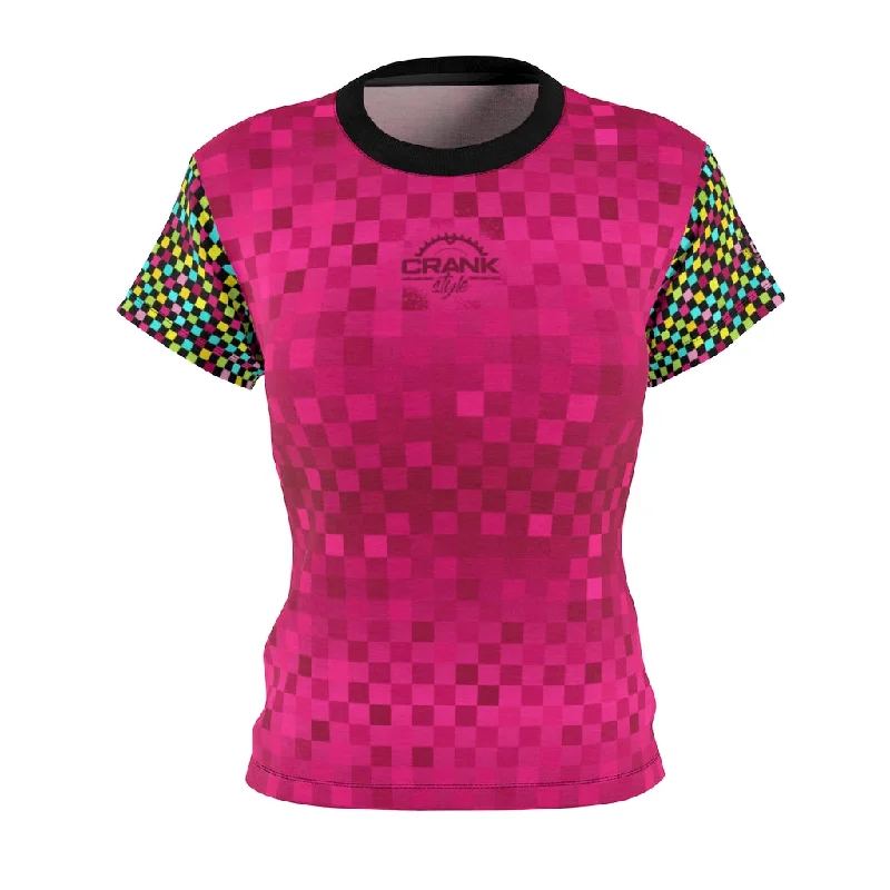 stylish athletic hoodieMulti Pink Checker MTB Jersey