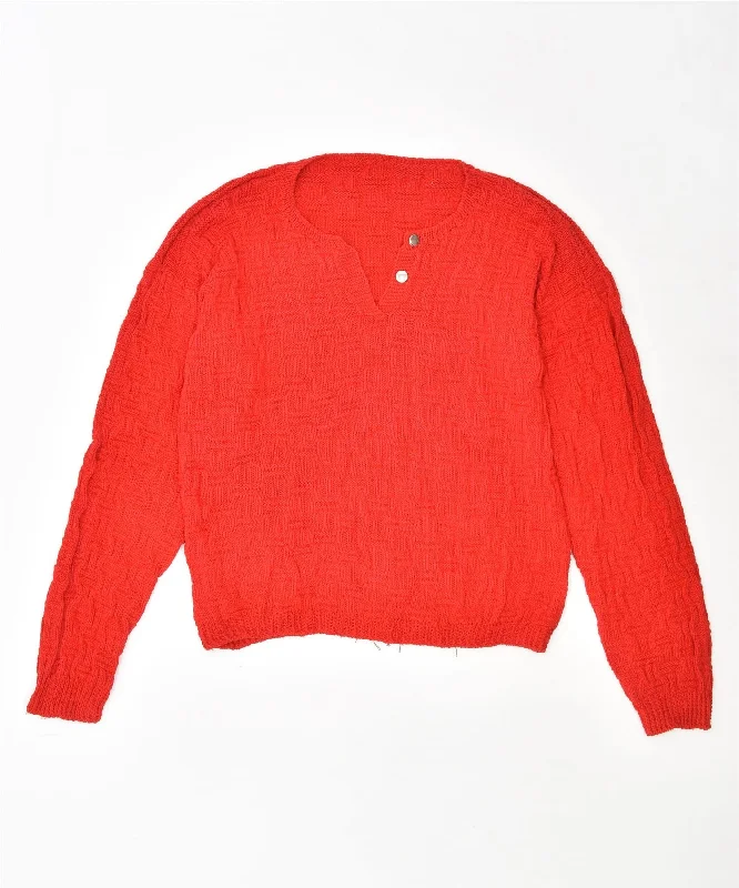 vintage hoodieVINTAGE Womens V-Neck Jumper Sweater UK 18 XL Red