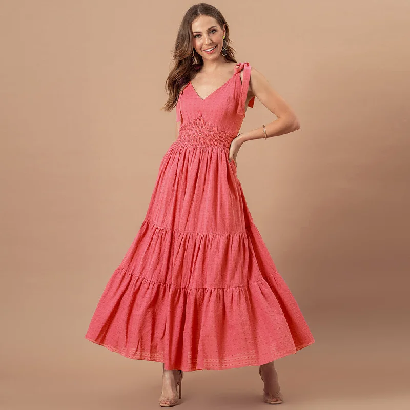 pleated dressKept Close Smocked Maxi Dress - Fuchsia - FINAL SALE