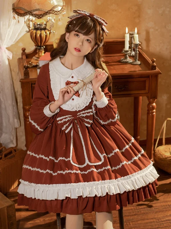 chic wrap dressEieyomi~Pastorale Rabbit~Kawaii Lolita OP Dress