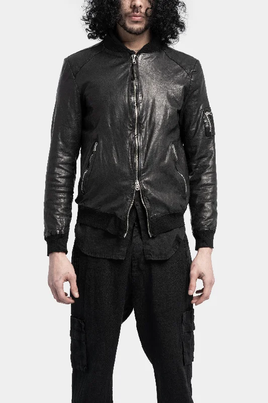 slim fit coatLeather bomber jacket