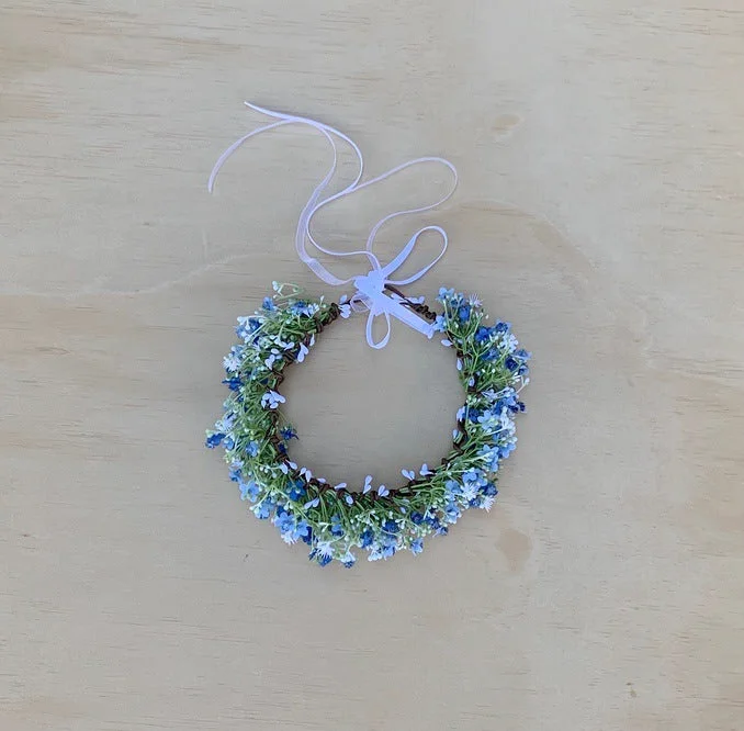 casual midi dressBlue Babys Breath Flower Crown