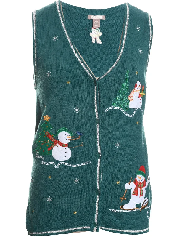 cozy coatSnowman Christmas Vest - M