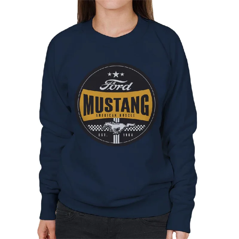 minimalist gym sweatshirtFord Mustang American Muscle Est 1964 Icon Women's Sweatshirt