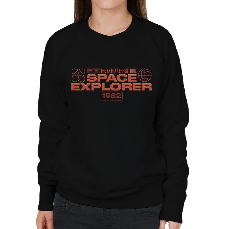 long-sleeve athletic hoodieE.T. The Extra Terrestrial Space Explorer Women's Sweatshirt