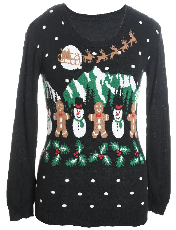 fitted coatSnowman & Gingerbread Design Knit Christmas Jumper - S