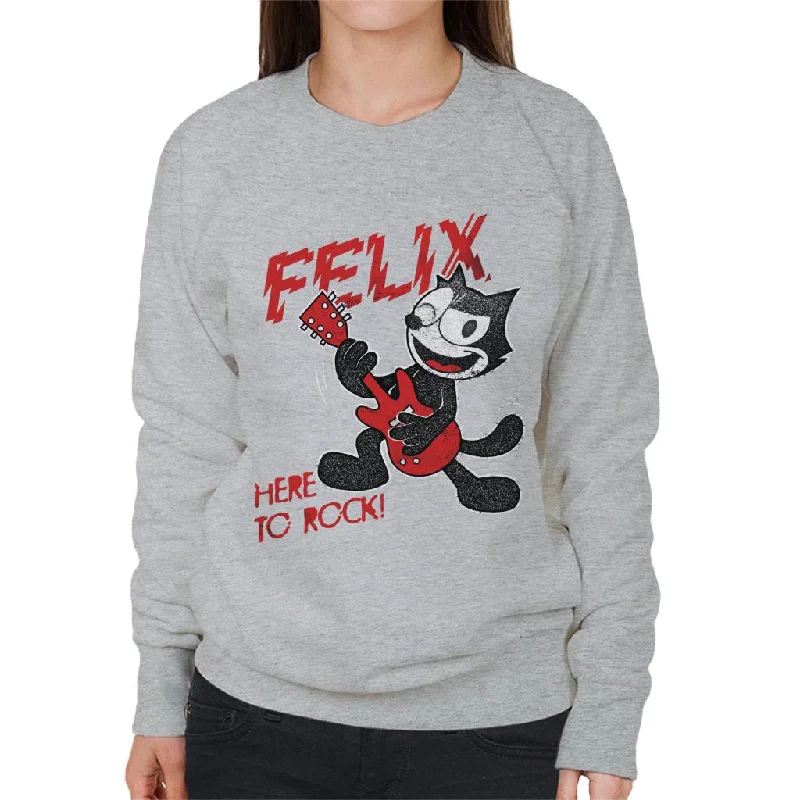 sleek sports hoodieFelix The Cat Here To Rock Women's Sweatshirt