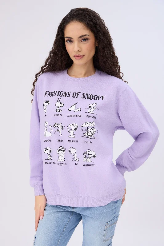 premium hoodiePeanuts Emotions Of Snoopy Graphic Crew Neck Sweatshirt