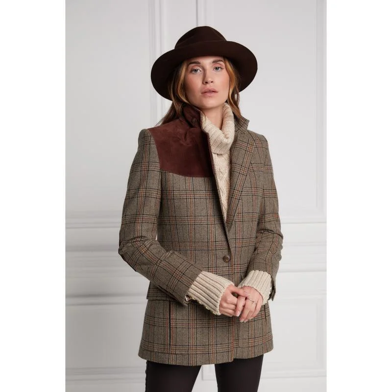 tailored coatHolland Cooper Single Breasted Field Ladies Tweed Blazer - Bourbon