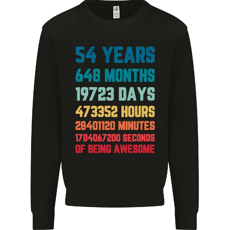 oversized gym sweatshirt54th Birthday 54-Year-Old Men's Funnel Neck Sweatshirt - Classic Design