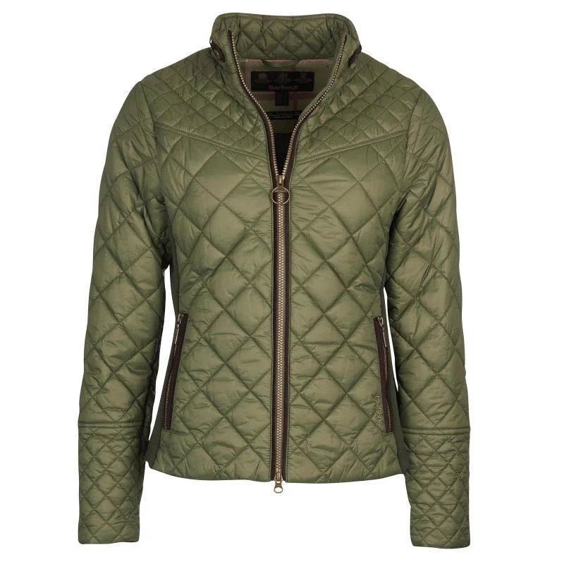 insulated jacketBarbour Grassmere Ladies Quilted Jacket - Olive/Green Pink Tartan