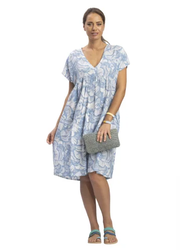 satin dressGeorgia Dress Pale Blue Floral