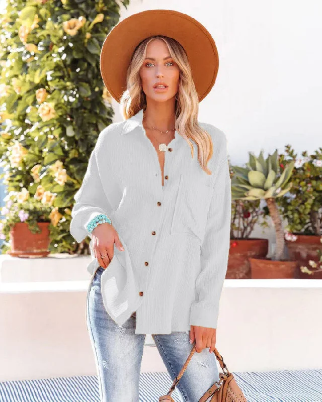 classic fit-and-flare dressKennedy Cotton Pocketed Button Down Tunic - Wheat - FINAL SALE