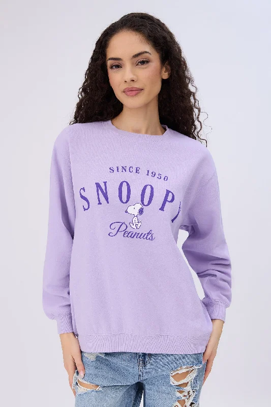 trendy hooded sweatshirtPeanuts Presents Snoopy Since 1950 Graphic Crew Neck Sweatshirt