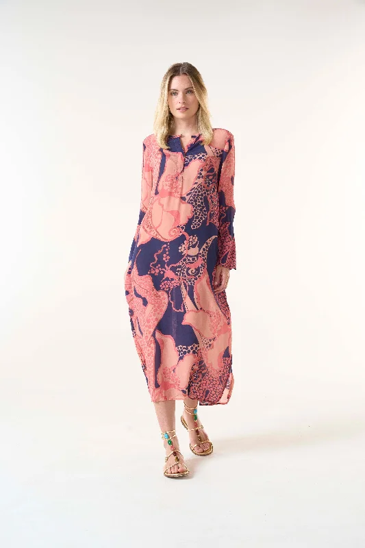 floral wrap dressPortofino Long genie coral