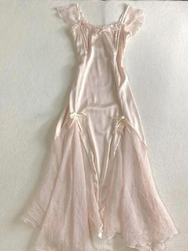 bodycon dressLight Pink A-Line Satin Girly Long Party Dress Birthday Outfits, DP3159