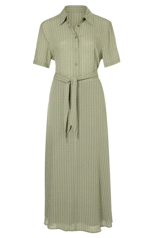 wrap-around dressPrinted Short Sleeve Dress With Knotted Waist Detail