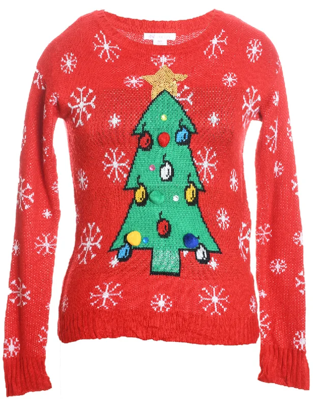 functional coatChristmas Tree Print Jumper - S