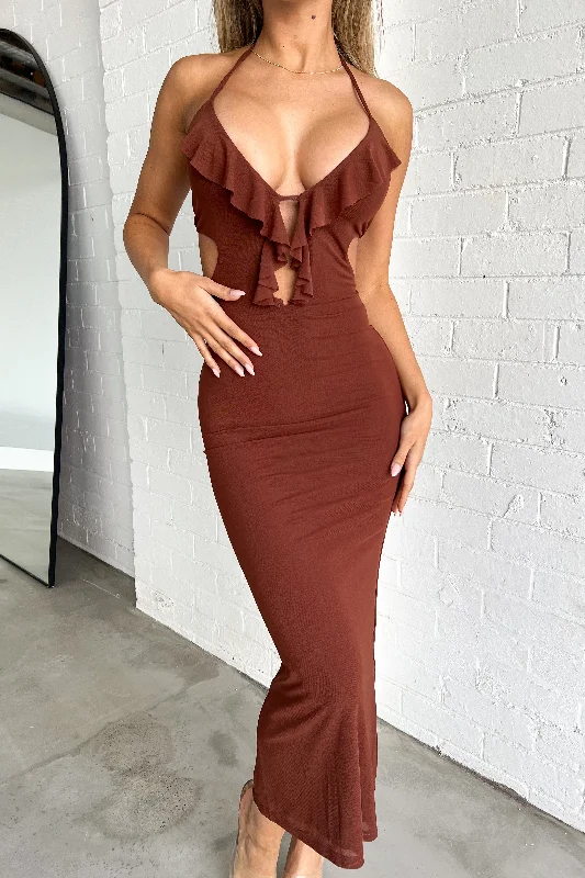 elegant maxi dressTAYLOR DRESS - BROWN