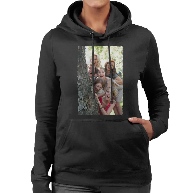 sporty hooded sweatshirtBridesmaids Bridal Party Around Tree Women's Hooded Sweatshirt