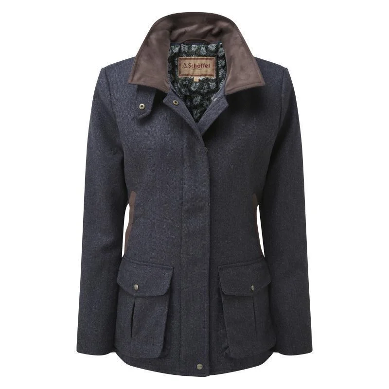 oversized coatSchoffel Ladies Lilymere Tweed Jacket - Navy Herringbone Tweed