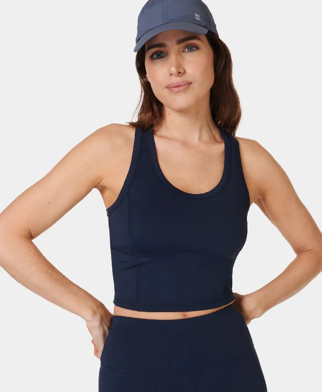 cozy coatAll Day Active Cropped Tank Sb9648 Navy-Blue