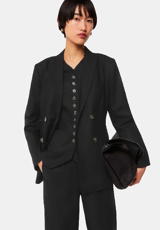 utility coatLindsey Linen Blend Blazer 38547 Black